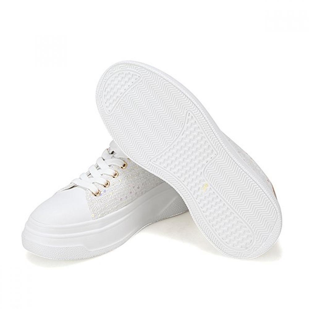 BARBARA Leather Sequin Tweed Women S SneakerS 6cm Bbh165iv