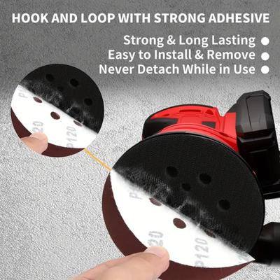 5/10 Stück 5-Zoll 8-Loch 125mm Rote Schleifscheiben, Klett-Schleifpapier für Trockenschliff, Exzenterschleifer-Pads #100-#600