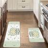 1Pcs Flower  Pattern Floor Mat Modern Kitchen Polyester Rug Non-Slip Colorful Indoor Carpet, For Home Bathroom Bedroom Living Room Decor