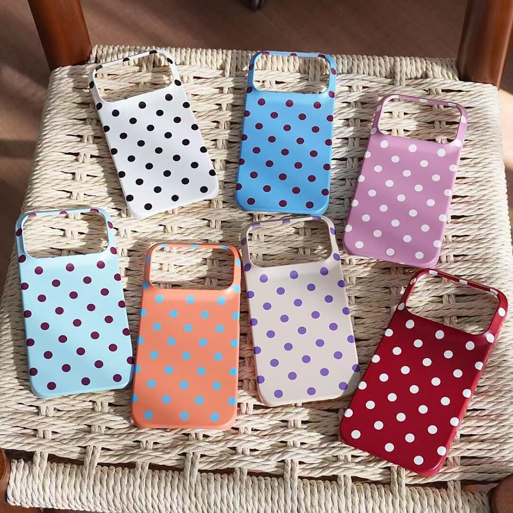 Creative Fashion Polka Dots Phone Case for iPhone 17 16 15 14 13 12 11 Pro Max X XS XR XSMax 7 8 Plus Air Glossy Film Hard PC