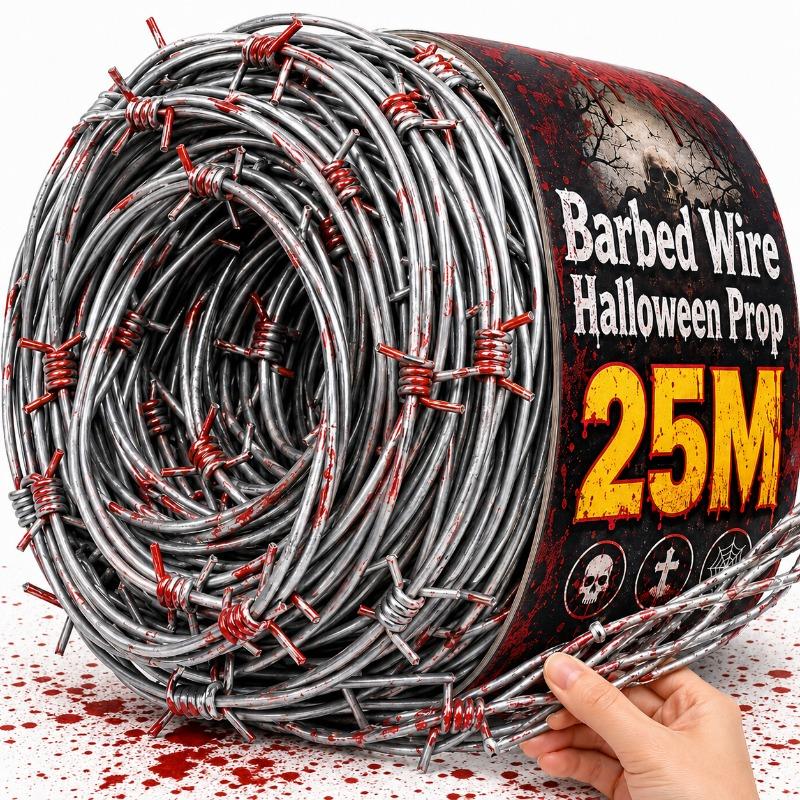 1/10 szt. Sztuczny Drut Kolczasty Halloween Wzór Krwi Plastikowa Lina Kolczasta Dom Strachów Ogrodzenie Cmentarza Impreza w Ogrodzie Straszna Dekoracja Rekwizyt