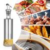 Olive Oil Dispenser Glass and Stainless Steel Bottle Drizzler Vinegar and Oil Cruet with Pourer Drip Free Spout for