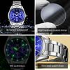 OPK 6024 Original Business Quartz Watch for Men Luminous Waterproof Date Display Stainless Steel Fashion Male Wristwatches