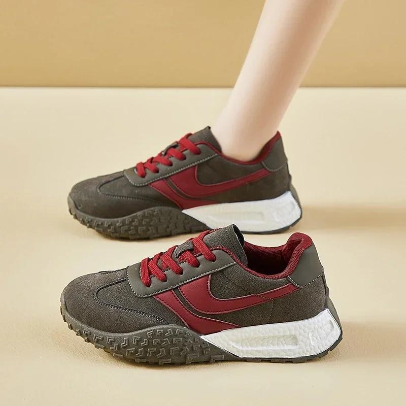 

Fashion 2024 Fashion Women s Shoes Lace-up Women s Vulcanize Shoes Fashion Color Matching Hot Sale Round Head Comfortable Casual Shoes 35