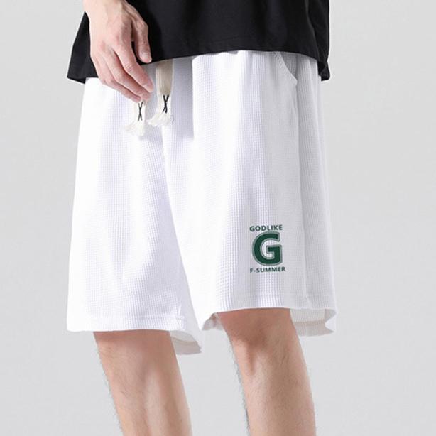 Summer Running Shorts Men Casual Jogging Sport Short Pants  Solid Color Drawstring Loose Dry Gym Sports Shorts