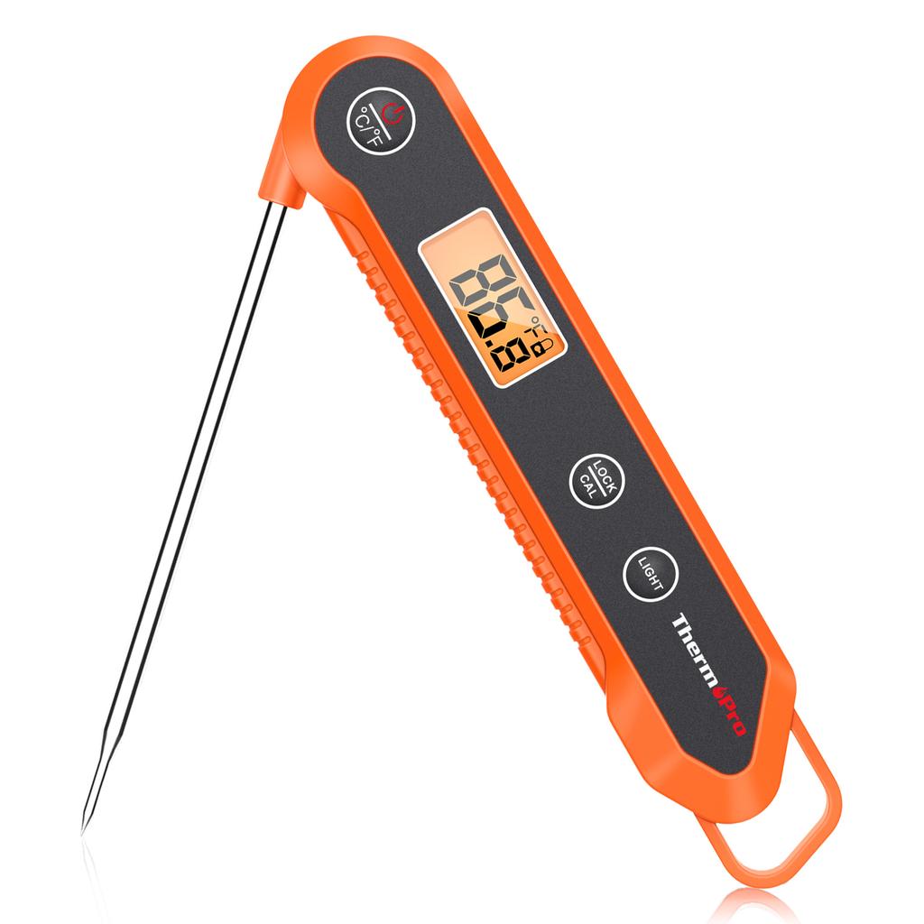 Digital Backlit Instant Read Meat Thermometer for BBQ Cooking, Waterproof Kitchen Thermometer with Lock Function