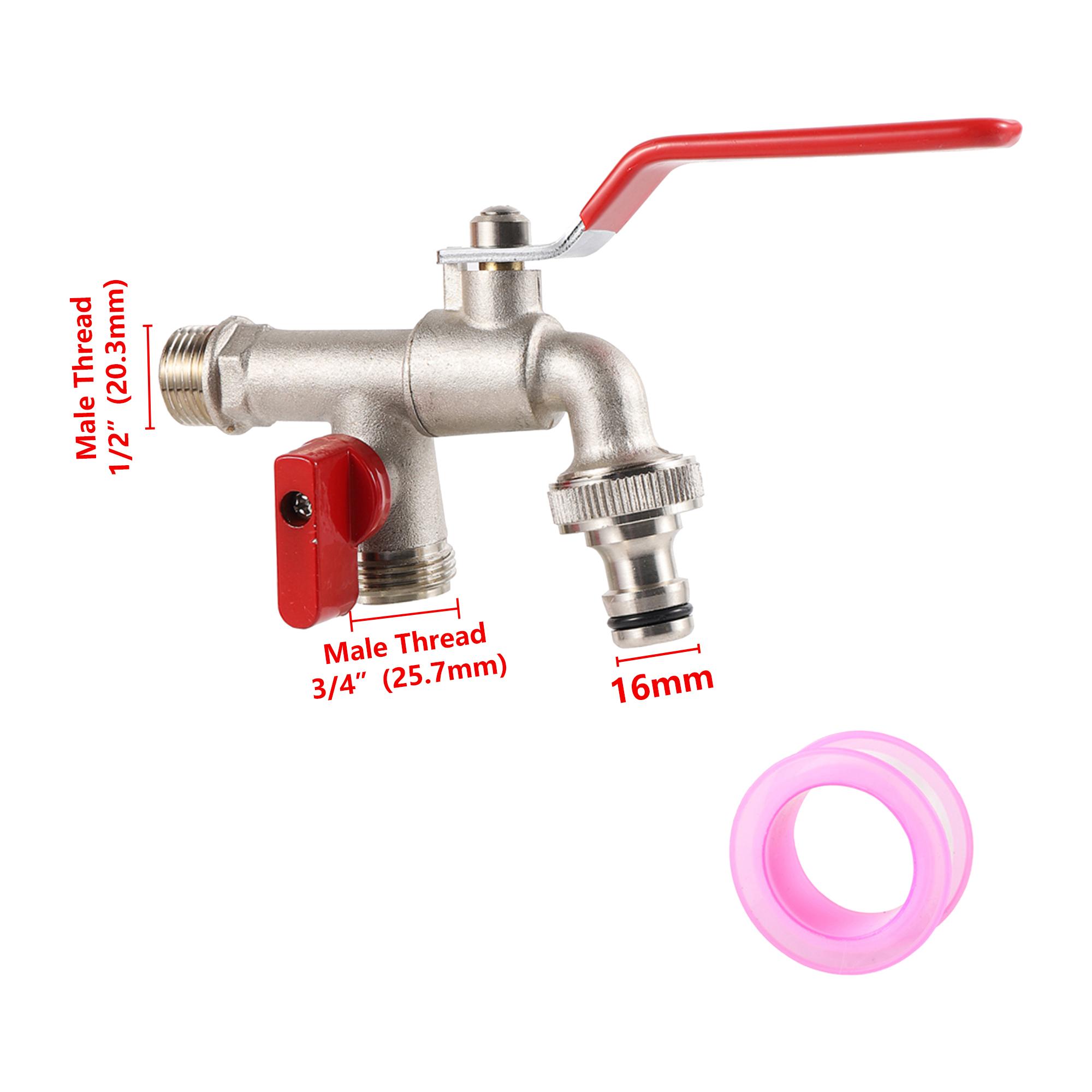

1/2 Dual Outlet Male Thread Faucet S60 IBC Tank Faucet Adapter Garden Irrigation Water Supply Control Valve Accessories