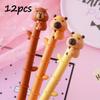 12pcs Cute Soft Rubber Green Bamboo Capybara Neutral Pen Cute Stationery Student Exam Writing Water Cartoon Pen Office Signature Pen