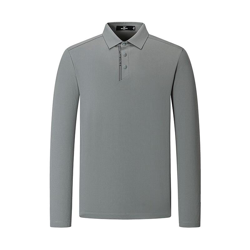 SEPTWOLVES Men's Brushed Waffle Long Sleeve Polo Shirt