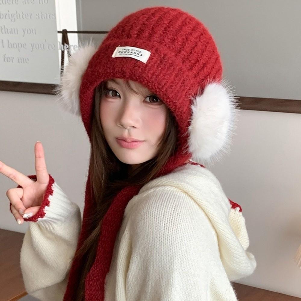 Keep Warm Ear Protection Hat Thickened Beanie Hat Fashion Women's Hat Women
