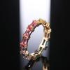 Cao Shi Elegant Rainbow Zircon Women's Ring - European & American Fashion Jewelry