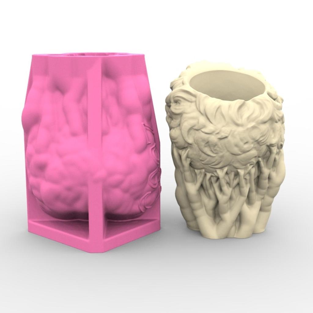 Multipurpose Silicone Mould for Plant Pot Stylish Succulent Planter Mould Easy Demoulding Desktop Ornament Craft Tool