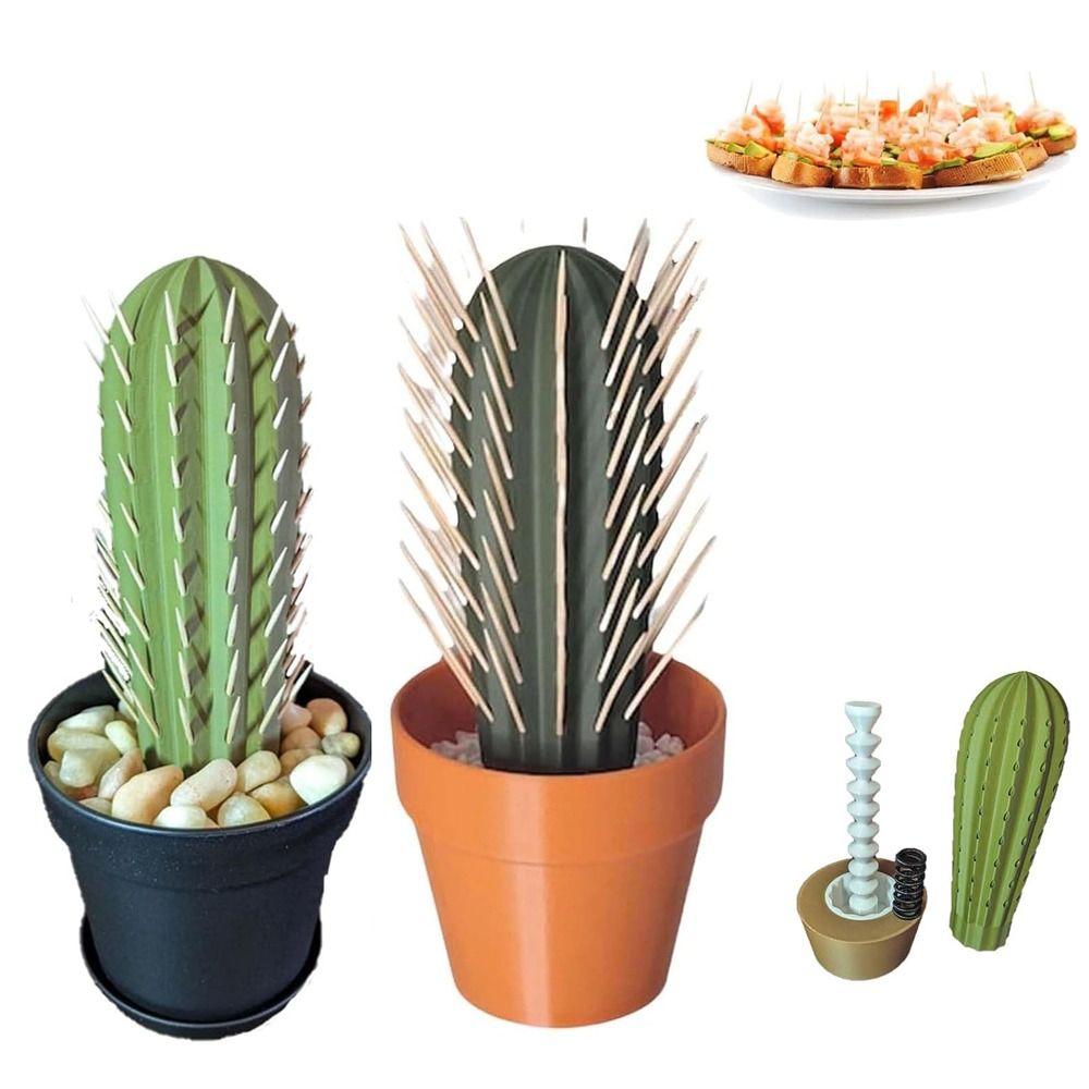 

Простой в использовании 3D-печатный держатель для зубочисток кактуса Диспенсер для зубочисток в форме комнатного растения кактуса
