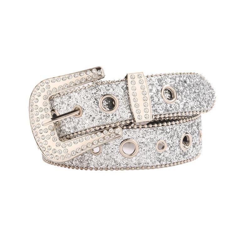 Edge Bead Wide Belt Women'S Style Belt Sequined Personalized Belt Women'S High-End Belt Women'S