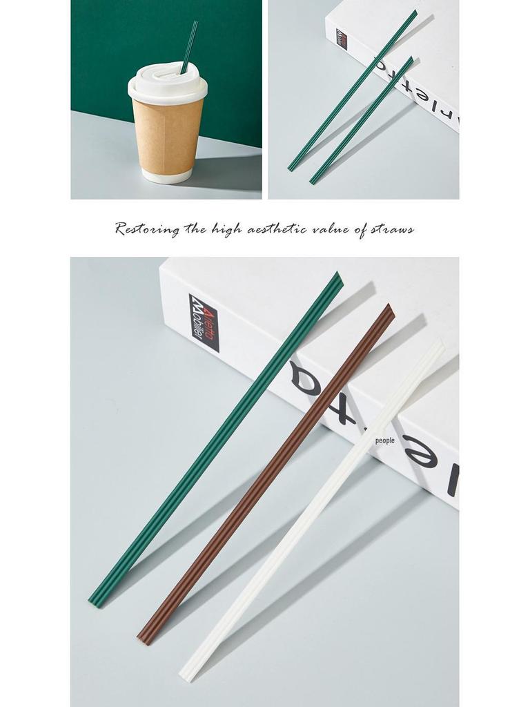 PLA Three-Hole Coffee Stirrer: Disposable, Individually Wrapped, Hot Drink Three-Pronged Straw.