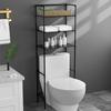 Over The Toilet Storage, 3-Tier Bathroom Storage Shelf, Bathroom Stand Organizer Versatile Rack Space-Saving, Easy Assembly, Black