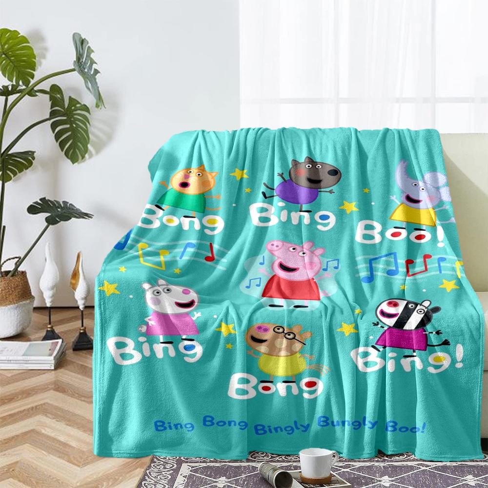 Peppa Pig Theme Printed Blanket - Perfect for Couch, Bed, Travel & Outdoor Use | Machine Washable, Cozy & Durable.