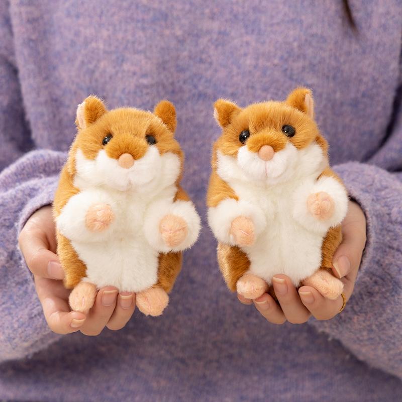 13cm Gesimuleerde Staande Houding Hamster Pluche Pop Schattig Mini Pluizig Huisdier Hamster Pluche Speelgoed Verjaardagscadeau Kerstcadeau 13cm white
