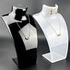 Acrylic Neck Form Jewelry Display Stand Figure Model Organizer Holder Multicolor Mannequin Props Storage Rack for Necklace Ring