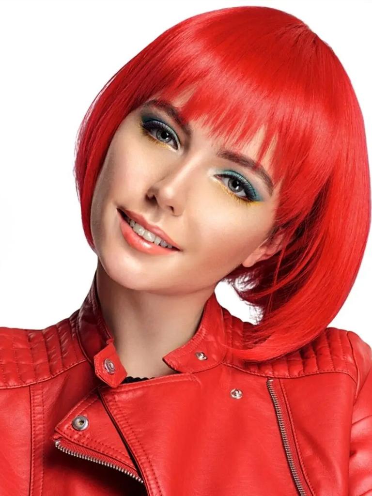Unique Fashion with Multiple Synthetic Short Straight Bob Wigs with Bangs for Women and Girls Cosplay Costume Party Gifts