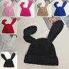 Dopamine Bunny Eared Knitted Hat For Women Winter Warmth Cute Animal Style