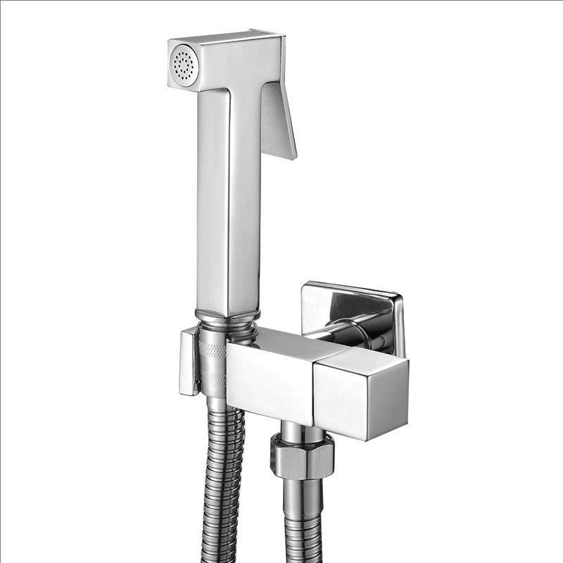 Juego de Rociador para Bidé de Inodoro Montado en la Pared Ducha Dorada Válvula de Latón Baño Aleación Negro de Mano Bidé de Autolimpieza Grifo Blanco
