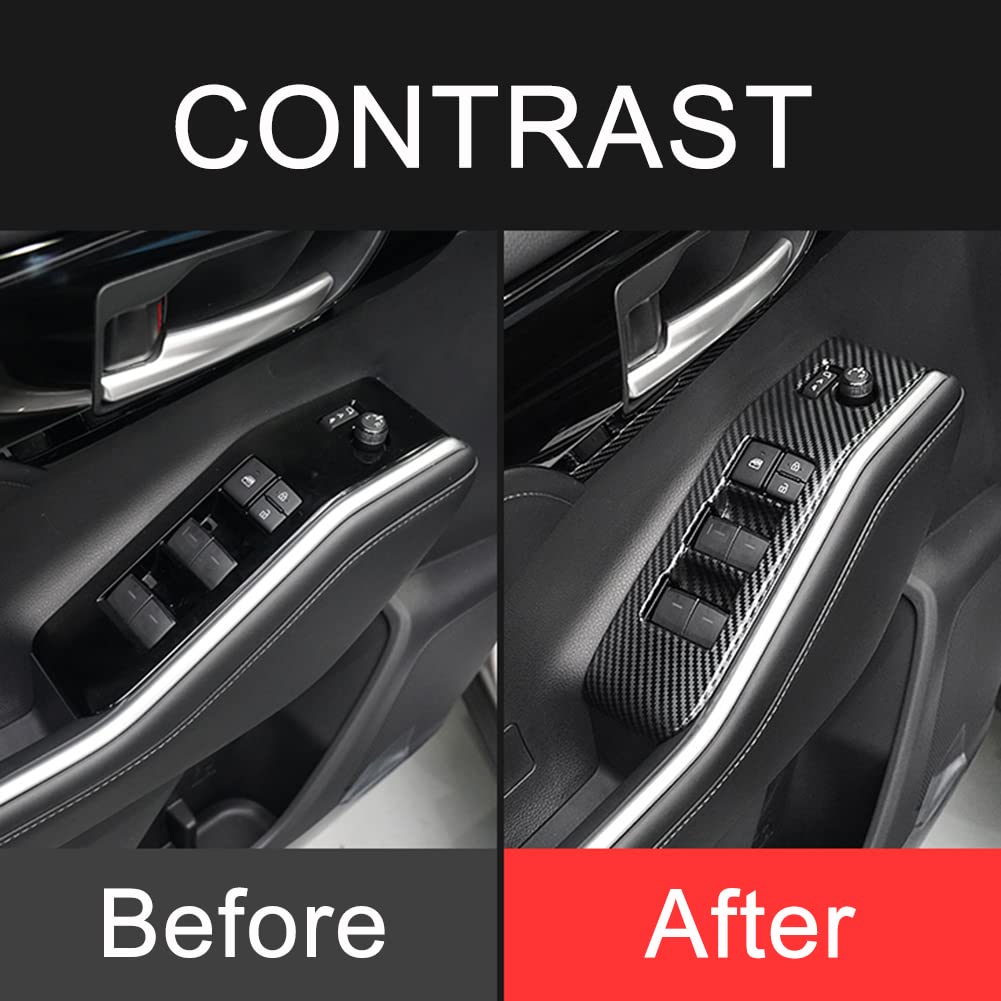 Cars' Doors and Windows Switch Panel Cover Door Lock Control Button Decoration Suitable for Toyota Highlander 2020 2021 2022 2023 North America