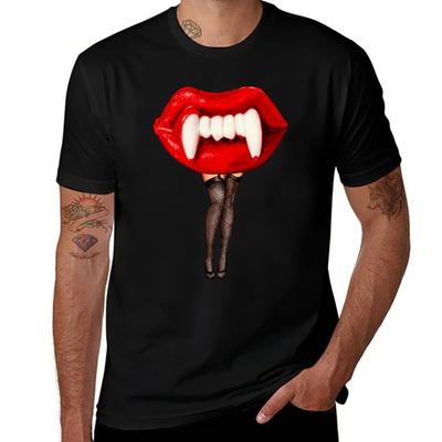Vampire Wax Lips Pinup Tshirt Simple Trendy Casual Tshirt