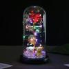 Eternal Flower Glass Cover Ornament Laser Rose Simulation Flower LED Light Creative Mother Valentine's Day Gift Couple Life