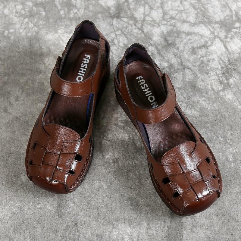 cowhide leather oxfords shoes women's luxury moccasins lace up vintage flats ladies 2024 wedged heel shoes woman loafer spring