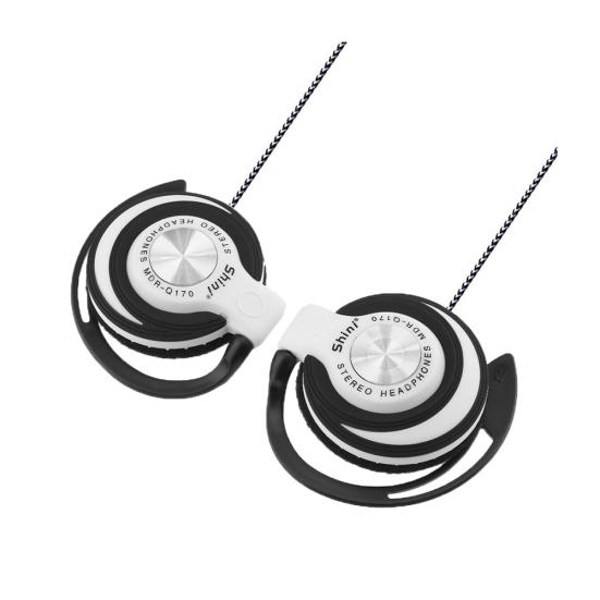 Universal 3.5mm Plug On Ear Sports Wired Clip Earphone Heavy Bass Headphone