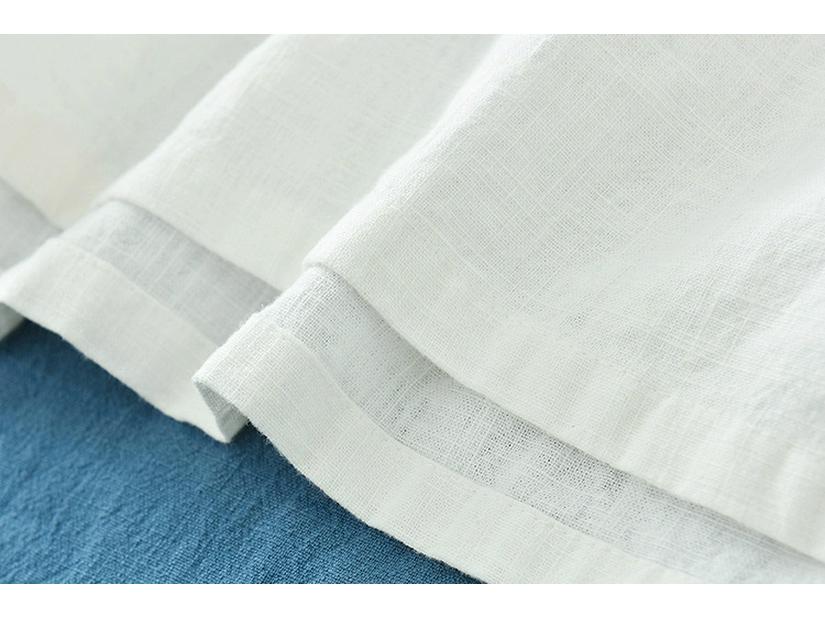 Chemise rétro pour femme printemps/été 2025 en coton lin avec col montant et design color block