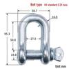Chenghua Heavy Duty Galvanized D-Type Lifting Shackle Bow Bolt