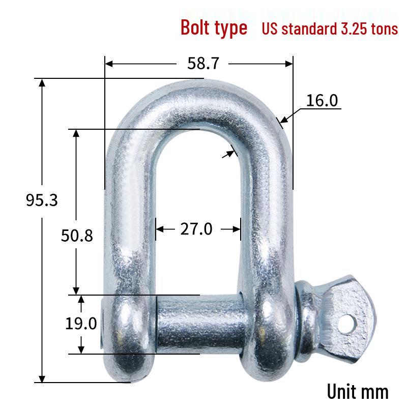Chenghua Heavy Duty Galvanized D-Type Lifting Shackle Bow Bolt