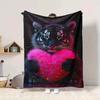 1pc Tiger Glowing Heart Blanket Lightweight Blanket Throw Blanket For Sofa, Bed, Travel, Camping, Livingroom, Office, Couch, Chair Yy251010013