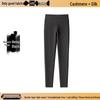 Women's Double Layer High Waist Wool Cashmere Silk Pants - Warm Velvet Lined Base Layer for Autumn