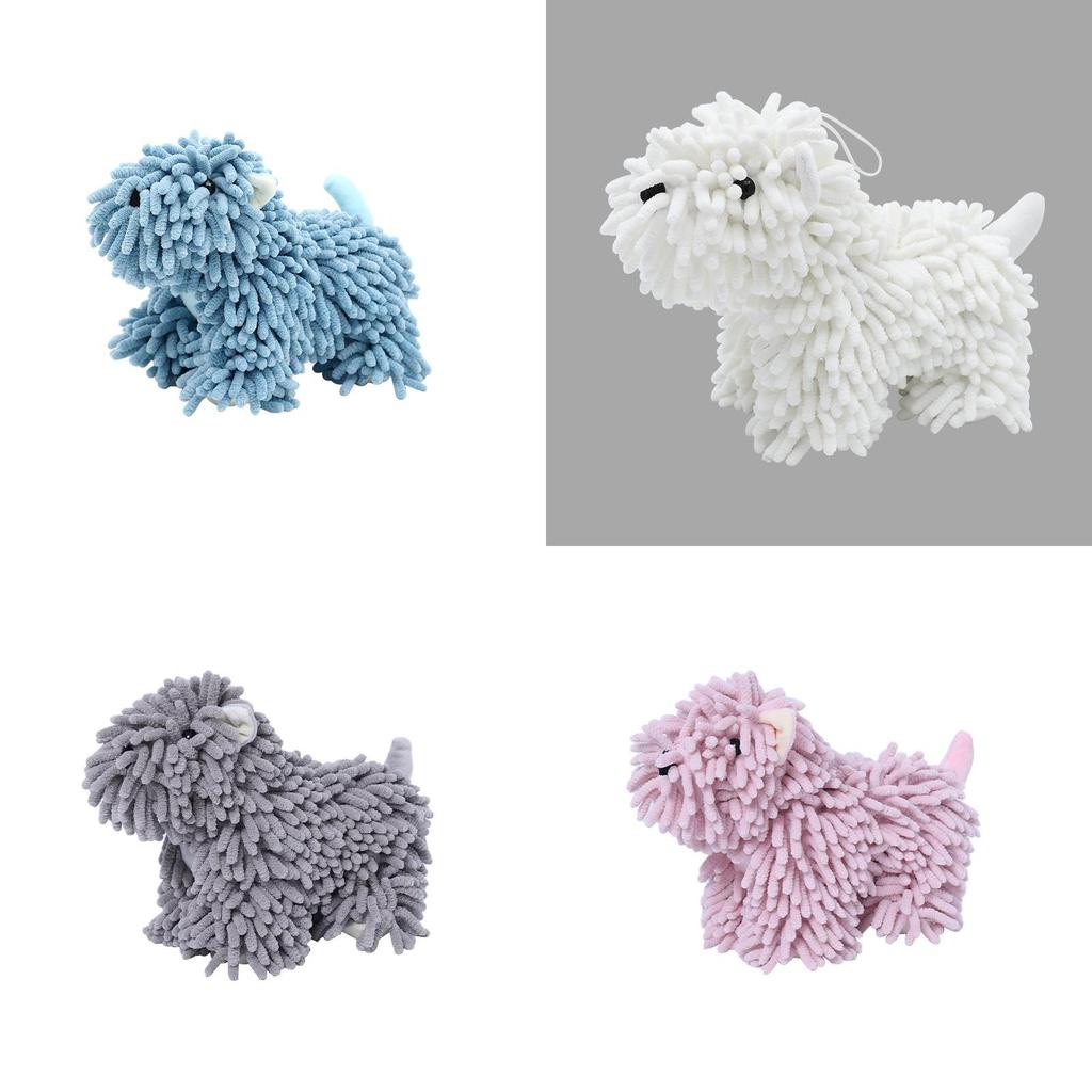 Cute Dog Cartoon Plush Hand Towel With Soft Polyester Fiber For Kids Bathroom And Gift