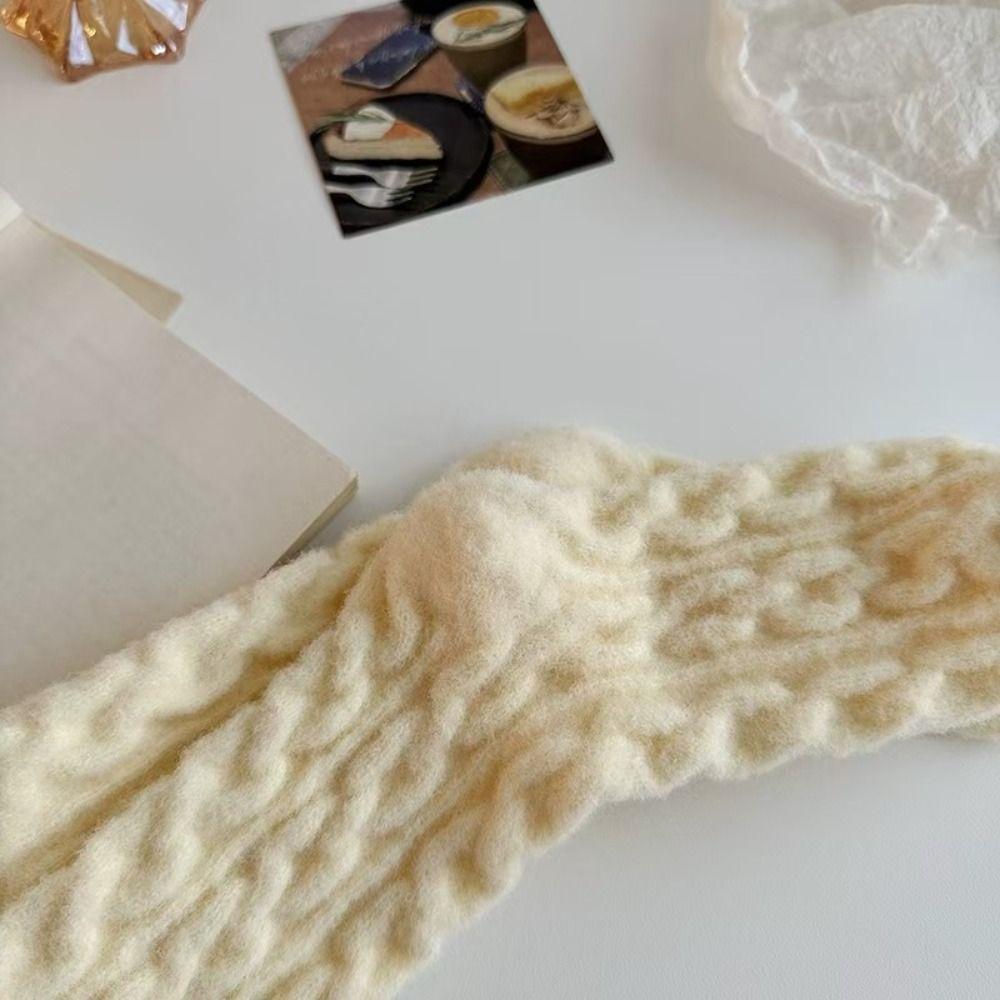 Comfortable Thickened Coral Fleece Socks Bowknot Winter Floor Plush Socks Sleeping Hosiery Mid Tube Socks Women Gift