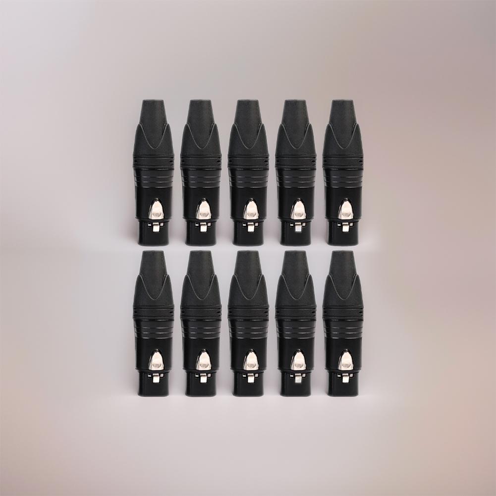 50-10pcs XLR 3Pin Female DIY Audio Cable Microphone Connector Full Copper Plated Solder Plug for MIC Adapter Accessories