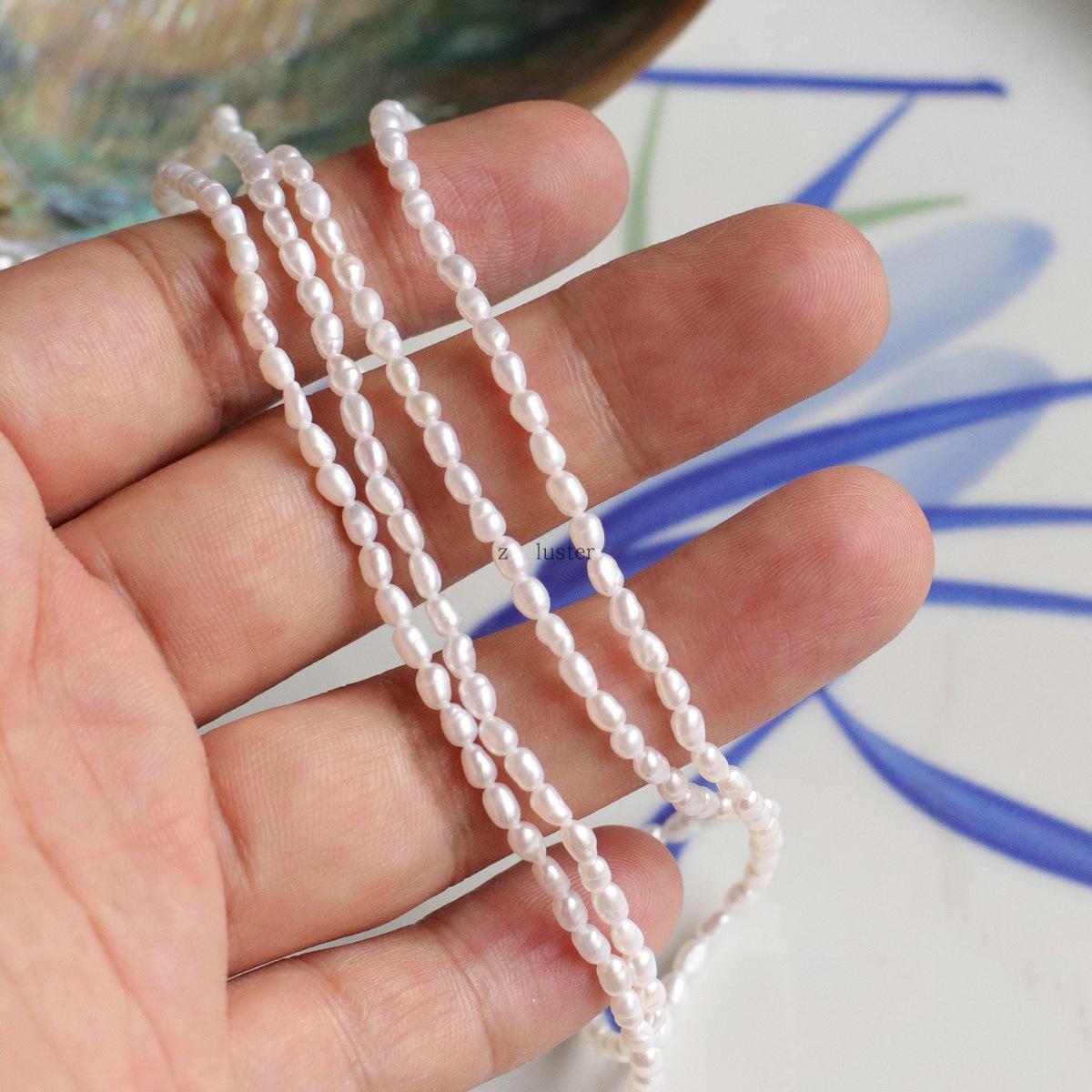 2.8-3mm Natural Freshwater Pearl Seed Beads Strand for Bracelets, Necklaces, Anklets, and DIY Jewelry.