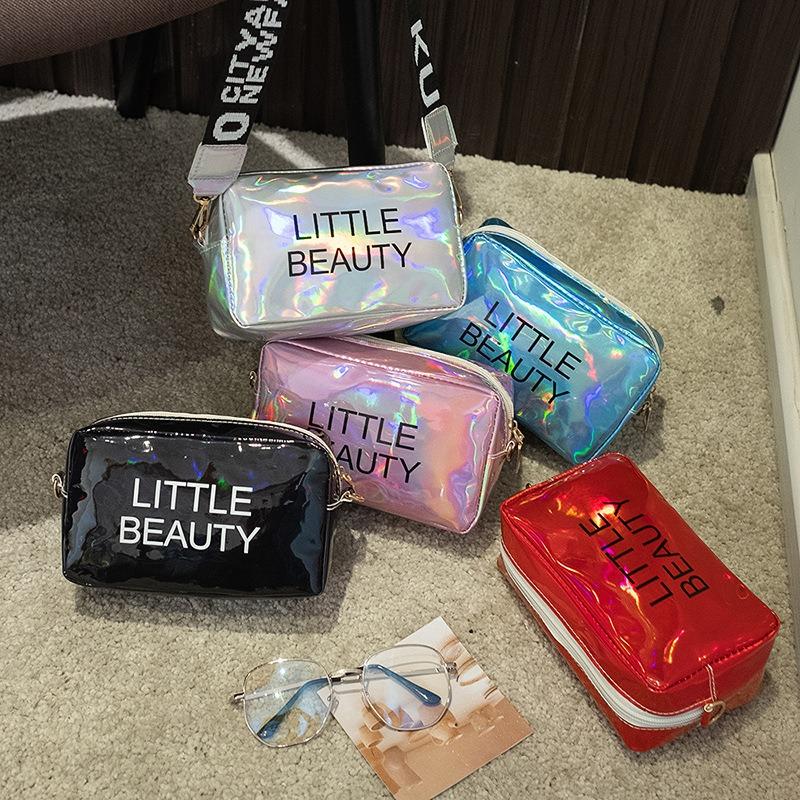Laser bag women's new printed shoulder messenger bag casual small square bag women's bag
