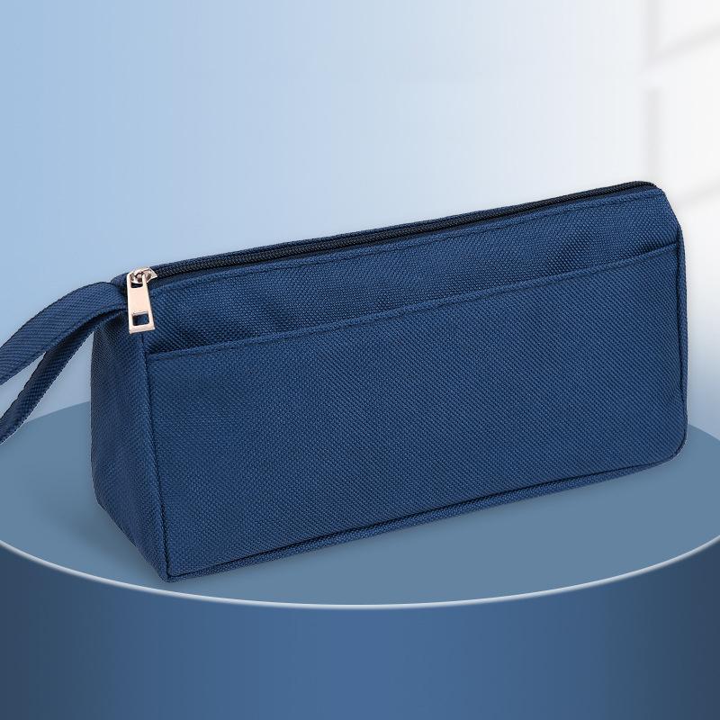 Fashion Portable Oxford Pencil Case Simple Double Layer Stationery Box Children Pencil Bag Large Capacity Pencil Case Gifts