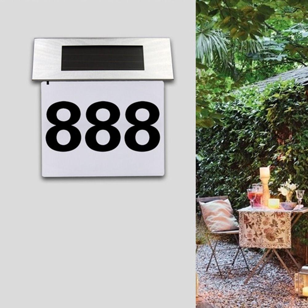 Solar-Powered LED Address Sign Rainproof Home Door Number Lights Solar Lights for Outside Garden
