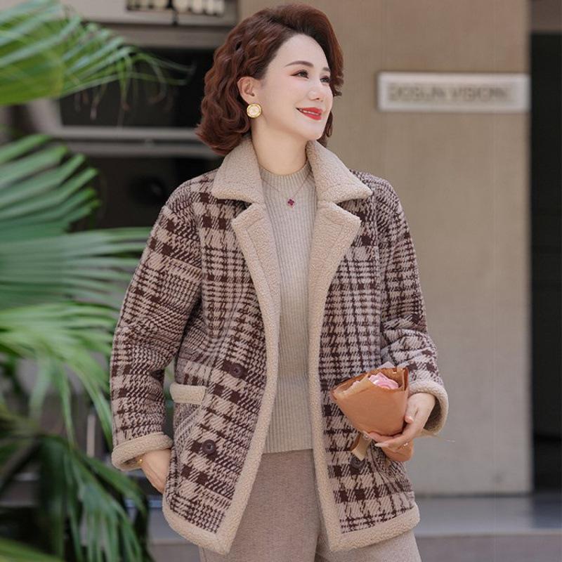 Winter New Velvet Warm Cotton-padded Jacket Women's Clothing Granular Velvet Top Thickened Temperament Thin Cotton Clothes