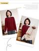Elegant Winter Half-Collar Knit Sweater for Middle-Aged & Older Women – Velvet-Lined and Warm Two-Piece Look