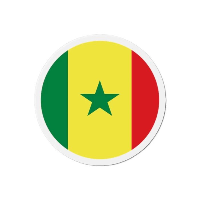 Aimant Rond - Sénégal - 10 cm - Multicolore - 50 pièces - Résine synthétique