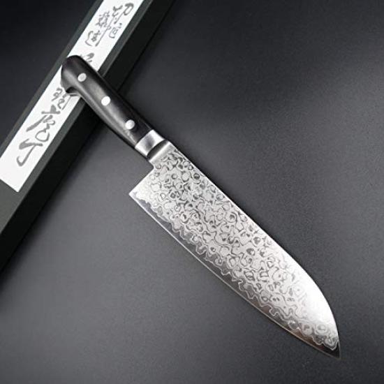 Sensuke Santoku VG10 Damascus Black Plywood Stainless 10289 Knife, 33-Layer, 165mm, Handle, Steel,