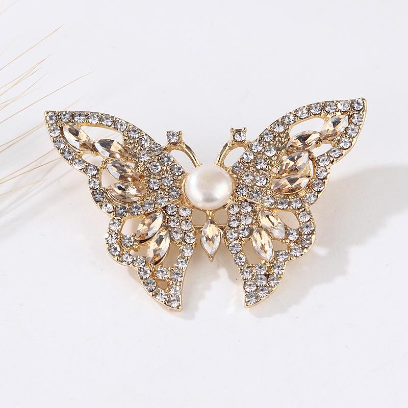 Original Flamingo Butterfly Bee Natural Freshwater Pearl Brooch Accessory Transparent Gift Box