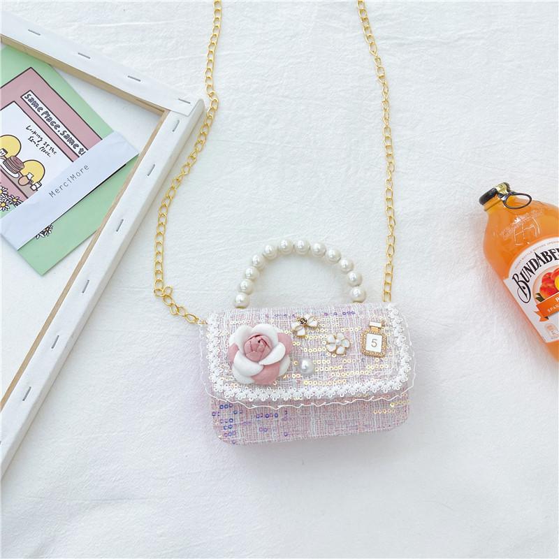 Charming Cartoon Princess Sequin Handbag Cute Mini Purse For Girls Pu Leather