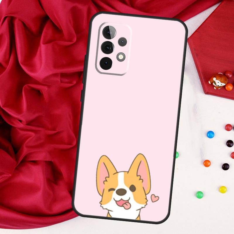 Cartoon Welsh Shiba Corgi Dog For Samsung Galaxy A56 A36 A26 A16 A05 A06 A22 A32 A52 A54 A34 A14 A55 A15 A53 A33 A35 Case